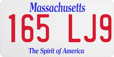 MA license plate 165LJ9