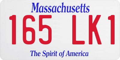 MA license plate 165LK1