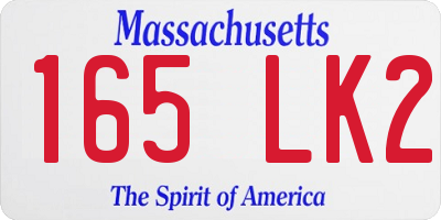 MA license plate 165LK2