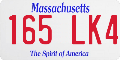 MA license plate 165LK4