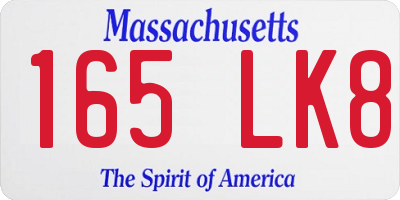 MA license plate 165LK8
