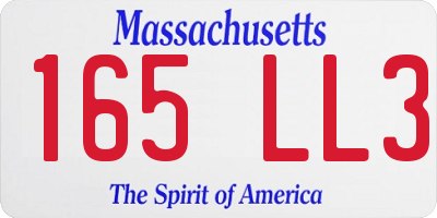 MA license plate 165LL3