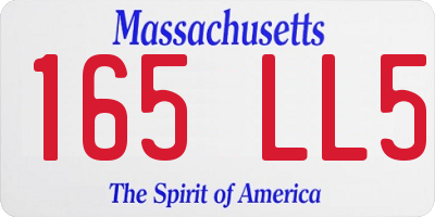 MA license plate 165LL5