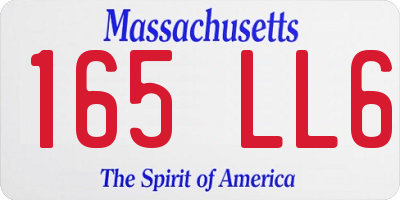 MA license plate 165LL6