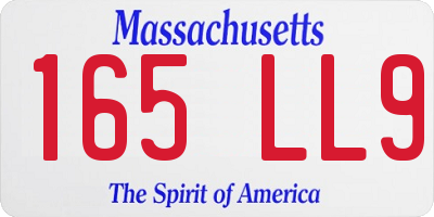 MA license plate 165LL9