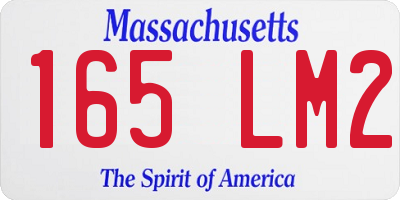 MA license plate 165LM2