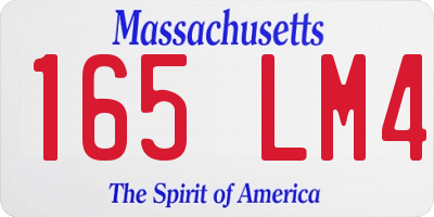 MA license plate 165LM4