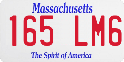 MA license plate 165LM6