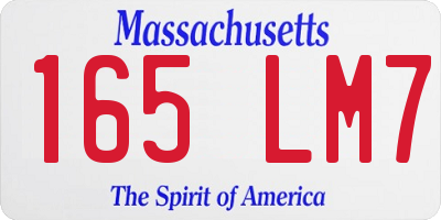MA license plate 165LM7