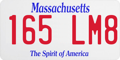MA license plate 165LM8