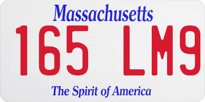 MA license plate 165LM9