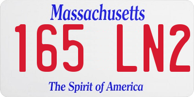 MA license plate 165LN2