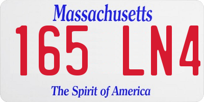 MA license plate 165LN4