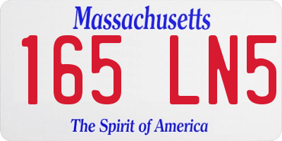 MA license plate 165LN5