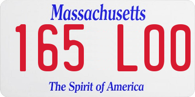 MA license plate 165LO0