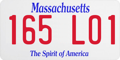 MA license plate 165LO1