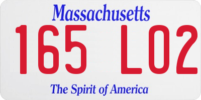 MA license plate 165LO2