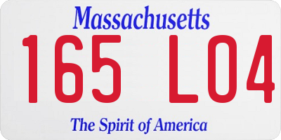 MA license plate 165LO4