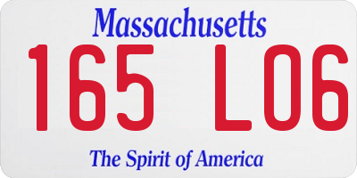 MA license plate 165LO6