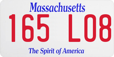 MA license plate 165LO8