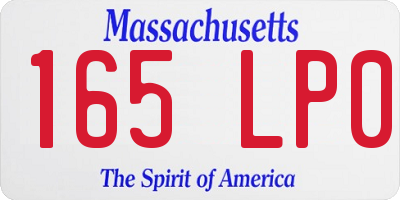 MA license plate 165LP0
