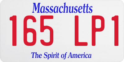 MA license plate 165LP1