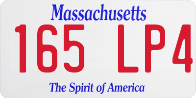 MA license plate 165LP4