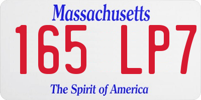 MA license plate 165LP7