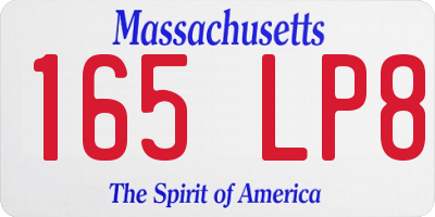 MA license plate 165LP8