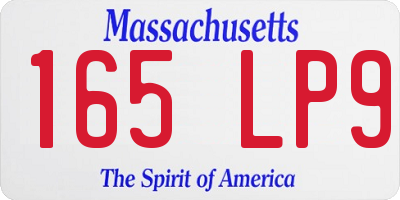 MA license plate 165LP9
