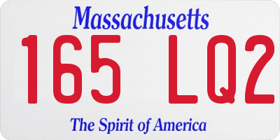 MA license plate 165LQ2
