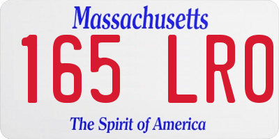 MA license plate 165LR0