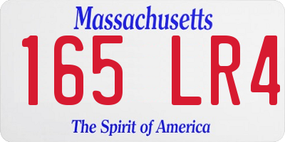 MA license plate 165LR4