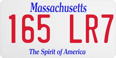 MA license plate 165LR7