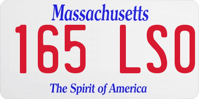 MA license plate 165LS0