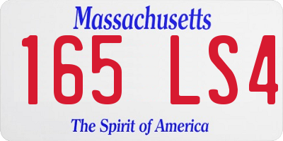 MA license plate 165LS4