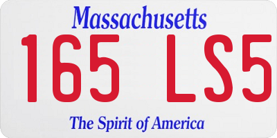 MA license plate 165LS5