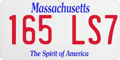 MA license plate 165LS7