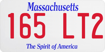 MA license plate 165LT2