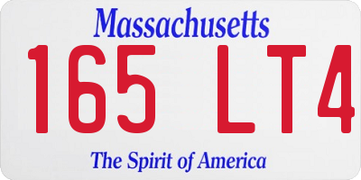 MA license plate 165LT4