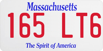 MA license plate 165LT6