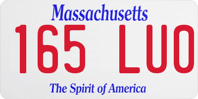 MA license plate 165LU0