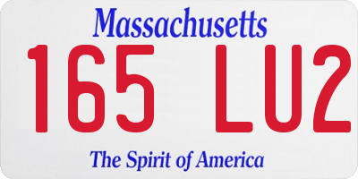 MA license plate 165LU2
