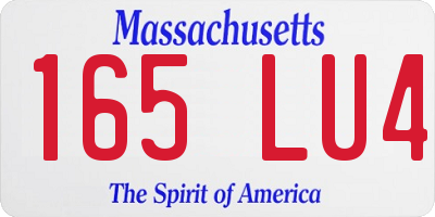 MA license plate 165LU4