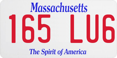 MA license plate 165LU6
