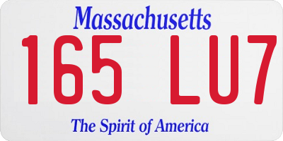 MA license plate 165LU7