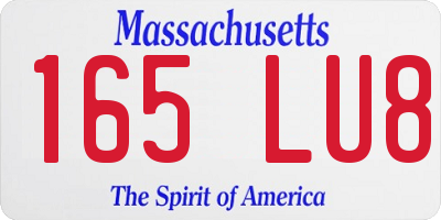 MA license plate 165LU8