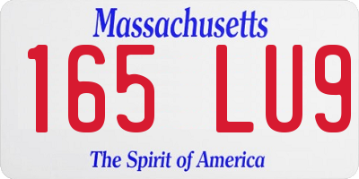 MA license plate 165LU9
