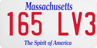 MA license plate 165LV3