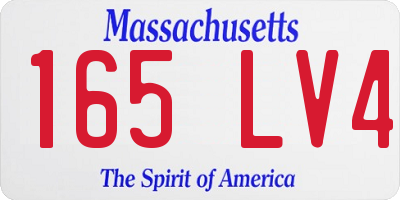 MA license plate 165LV4